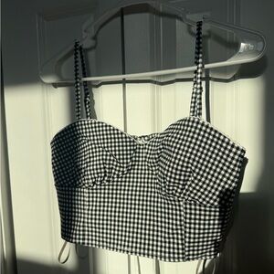 Black and White Gingham Women's Top Forever 21